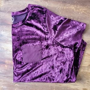 Drop Shoulder Velvet Tee